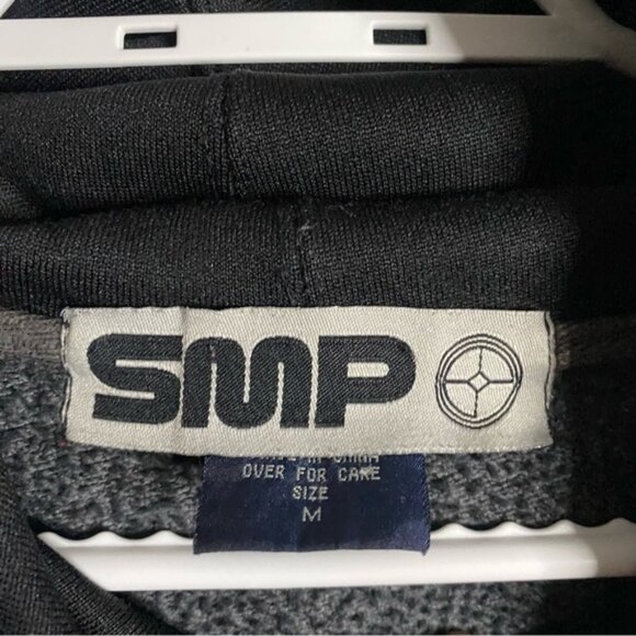 SMP Men's Black Graphic Relaxed Fit Sweatshirt Hoodie - Picture 6 of 10